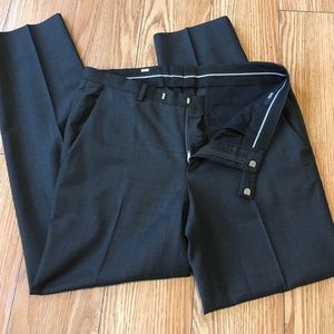 Like New Hugo Boss Plaid Wool Slim Dress Pants